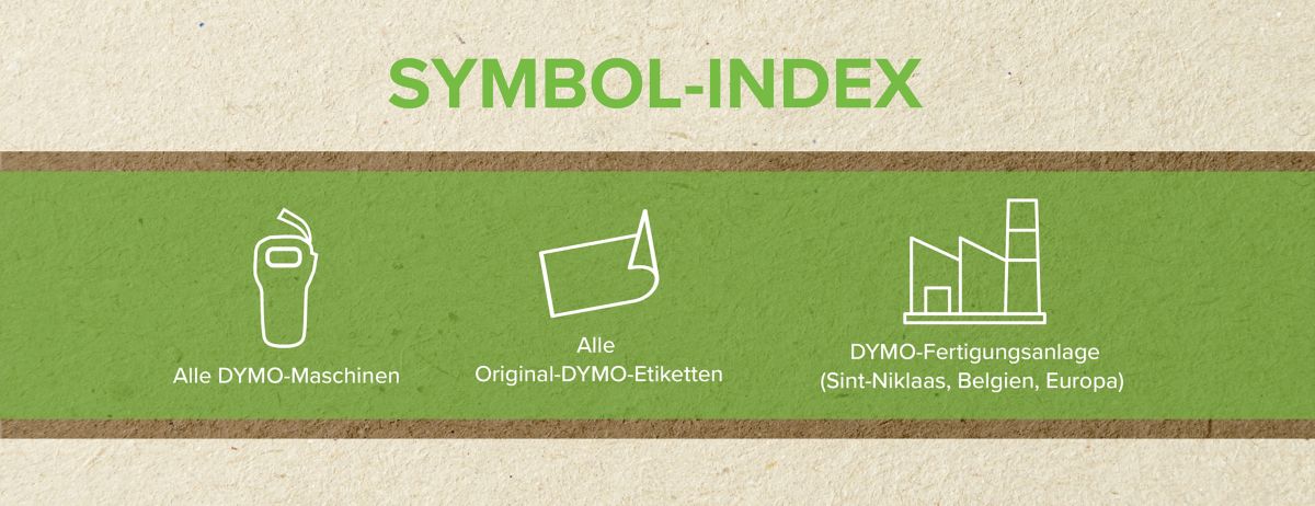Dymo Nachhaltigkeit Symbol Index